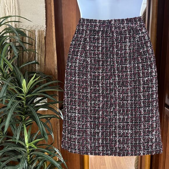 NWT Ann Taylor Loft 8P Mini Skirt | Purple Tweed Boucle Preppy Coquette Sparkle - Picture 2 of 16